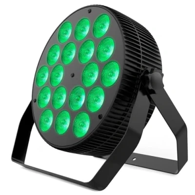 Imagen de Audibax Dallas 180 Mk2 Foco LED para Discoteca Profesional Móvil Equipado con 18 Luces RGBW de 10W Sincornización Música Modo Automático Conexión DMX 8 Canales