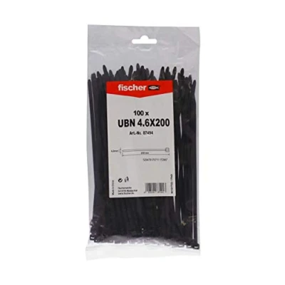 Imagen de fischer 87494 Brida Ubn 4,6X200 Negra / (Bolsa Colgable de 100 Uds)