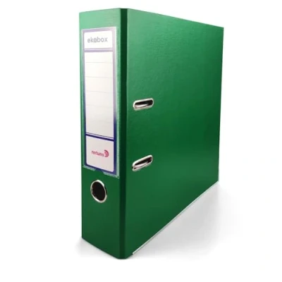 Imagen de Netuno 1x Ekobox Archivadores color verde 2 anillas 8 cm A4 organizador ancho de cartón para oficina estanterías carpetas escritorio despacho