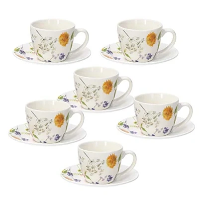 Imagen de Tognana Audrey Juego de 6 tazas café con plato, New Bone China, multicolor