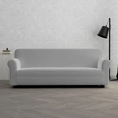 Imagen de Italian Bed Linen Funda Cubre sofà “Dahlia, Grigio Chiaro 3 plazas