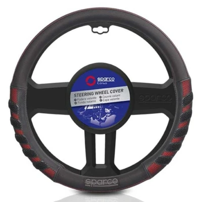 Imagen de SPARCO S101 INTL SPCS101RD Funda cubierta para el volante negro/rojo 37 38cm PVC elástico