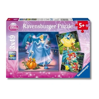 Imagen de Ravensburger Puzzle Disney Princess 3x49 Piezas, Edad Recomendada 5+ años Dimensiones: 21 x cm