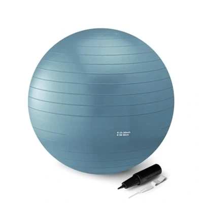 Imagen de Amazon Basics Pelota para Ejercicios de Yoga, 58 66 cm diámetro, Color Turquesa