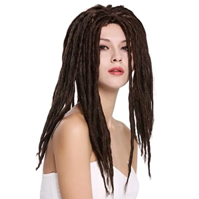 Imagen de WIG ME UP 90674 ZA4 Peluca Mujer Hombre Carnaval Halloween Dreadlocks Rasta Rastafari Caribe marrón Oscuro