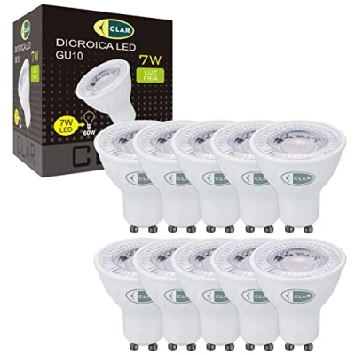 Imagen de CLAR GU10 LED, Bombilla LED GU10, Ojos de Buey Bombillas Ojo Luz Fria, Halogena 7W (Pack 10)