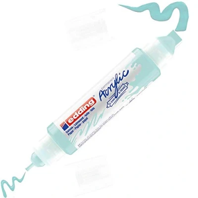 Imagen de edding 5400 marcador acrílico de tubo 3D con doble punta azul pastel 1 pintura acrílica 2 3,5 10 mm para lienzo, cartón, madera resistentes al agua calidad artística