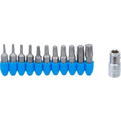 Imagen de BGS 784 Juego de puntas entrada 6,3 mm (1/4&quot;) perfil en T (para Torx) 11 piezas