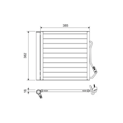 Imagen de VALEO 822639 Condensador con secador Aluminio 382 JEEP: Renegade SUV, FIAT: 500X, SMART: City Coupe, Fortwo I Coupé