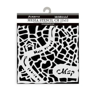 Imagen de Stamperia Plantillas gruesas para álbumes de recortes, álbumes, tarjetas, diarios y más, material flexible, fácil limpiar, perfecto aficiones, manualidades regalos (tipo viaje, mapa