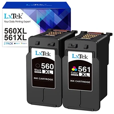 Imagen de LxTek 560 XL 561 Cartuchos de Tinta Replacement para Canon PG CL Pixma TS5350 TS5351 TS5352 TS5353 TS7450 TS7451 (Negro y Tricolor)