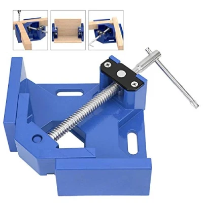Imagen de abrazadera de ángulo recto esquina 90 grados, soldadura recto, herramienta carpintero, usable y(blue)