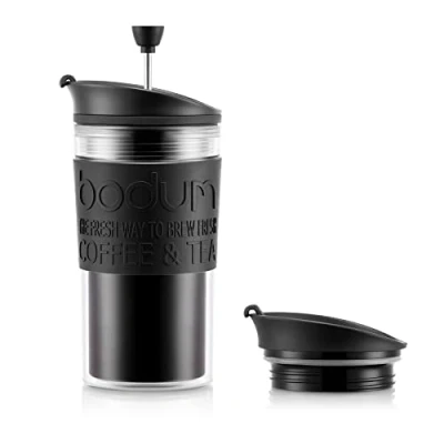 Imagen de Bodum Travel mug con émbolo y Tapa Extra, Negro, 350 mililitros