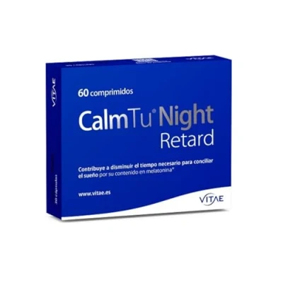 Imagen de Vitae CalmTu Night Retard 60 comprimidos Melatonina (1,95mg), Valeriana, Pasiflora, Amapola de California y Melisa Liberación retardada Insomnio Dormir descansar Sin efectos secundarios