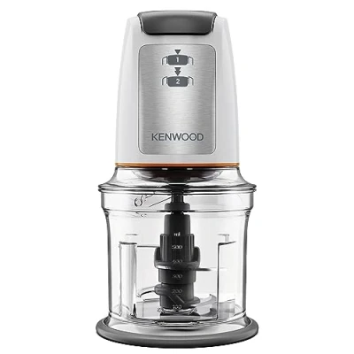 Imagen de Picadora Kenwood CHP61.100WH, 500 W, 2 Velocidades, Funcion trituración de hielo, Blanco/Inox