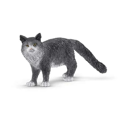Imagen de Schleich 13893 Gato Maine Coon, a partir de 3 años, FARM WORLD figura, 8 x 4 cm