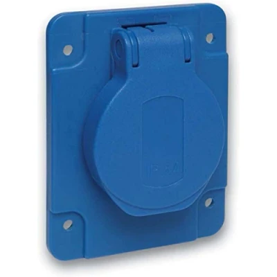 Imagen de Schneider Electric PKS61B Toma Schuko ENC 65 x 85 Posterior Ip54 220 V 2P+T, Azul