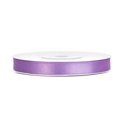 Imagen de Cinta de satén poliéster con lazo y embalaje regalo 6/12/25/38/50/100 mm x 25 m (Tamaño 6mm 25m Color Lavanda)