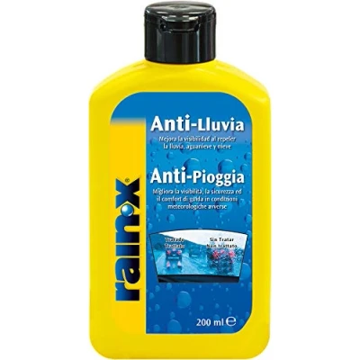 Imagen de Rain X 26011 Tratamiento Anti lluvia, Fabricado en España, Parabrisas, Lunas, Mampara ducha, Espejos, Cristales, Gel, 200ml