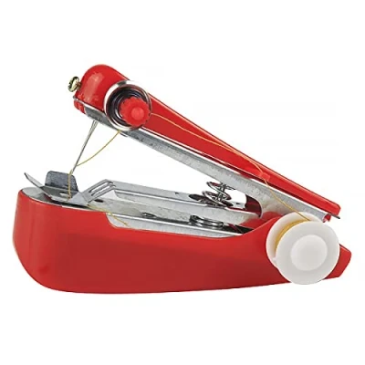 Imagen de Mini máquina de coser POWERTOOL mano pequeña compacta portátil manual para tela, ropa, ropa niños, uso en viajes casa, manualidades