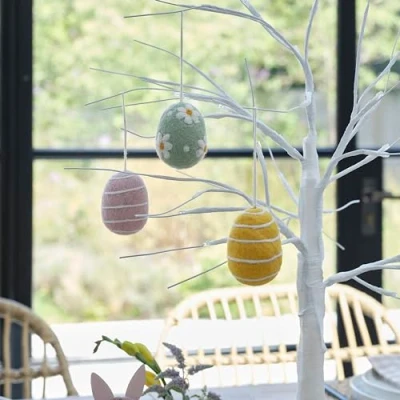 Imagen de Ginger Ray Decoraciones de Huevos Pascua Fieltro Hechos a Mano para Colgar en Ramas árbol Pascua, Paquete 3