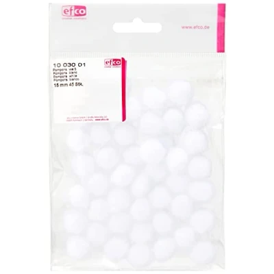 Imagen de Efco Alfileres 15 mm 45 Pcs. Blanco, Poliamida