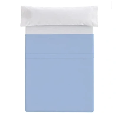 Imagen de Donegal Collections Sabana Encimera Cama 105, Color Azul Celeste. Ropa de Microfibra Extra Suave 50% Algodón Poliéster, Sin Arrugas y Alta Durabilidad Confort