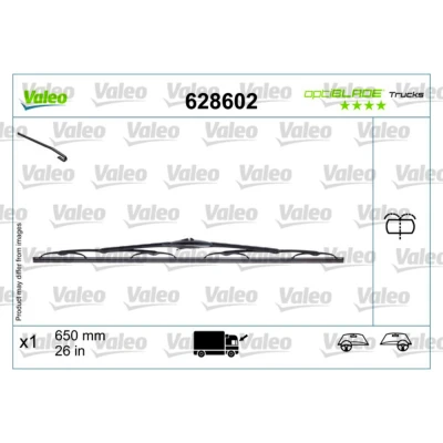 Imagen de Limpiaparabrisas Valeo 628602 600mm ambos lados sujeción por gancho con boquilla incorporada de lavado RENAULT: MASTER 2 Kasten