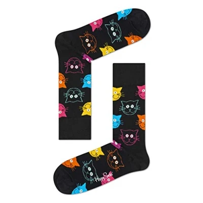 Imagen de Happy Socks Cat Sock Calcetines, Multicolor (Multicolour 900), 7/10 (Talla del Fabricante: 41 46) para Hombre