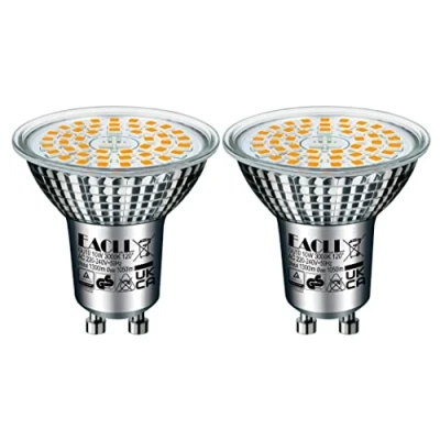 Imagen de EACLL Bombillas LED GU10 Blanco Cálido 3000K 10W Reemplaza 140W Halógena, Pack de 2, Focos Sin Parpadeo AC 230V, 1050 Lúmenes 120 Spotlight, Lámpara Reflectora, No Regulable