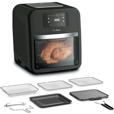 Imagen de Moulinex Easy Fry Oven &amp; grill 11 L Freidora aire, y horno, 9 funciones en 1, 8 programas, hasta 3 comidas a la vez, temperatura regulable, antiadherente, recetario digital, AL5018