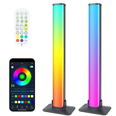 Imagen de 2 unidades Smart LED Lightbar RGB lámpara regulable Ambient Light TV retroiluminación, funcionamiento USB, sincronización de música, juegos Bluetooth con aplicación y mando a distancia
