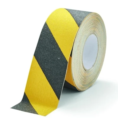 Imagen de Durable Cinta antideslizante color DURALINE GRIP, 75 mm x 15 m, para asegurar escaleras, rampas, amarillo/negro, 1085130