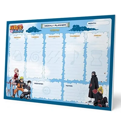 Imagen de Grupo Erik Bloc Planificador semanal Naruto A4 sin fecha Calendario sobremesa │ Organizador Planner Licencia oficial