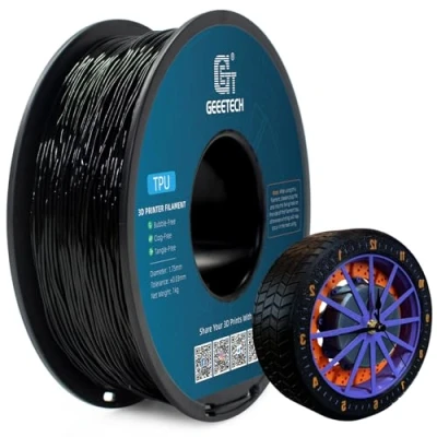 Imagen de GEEETECH FilamentoTPU 95A, TPU 1,75mm para impresora 3D,bobina de 1 kg,Negro
