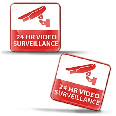 Imagen de SkinoEu 2 Gel 3D Silicona Stickers Pegatinas Adhesivo Advertencia Cámara Vigilancia Video Seguridad Autos Coches Moto Ciclomotores Ventana Casa Puerta KS 53