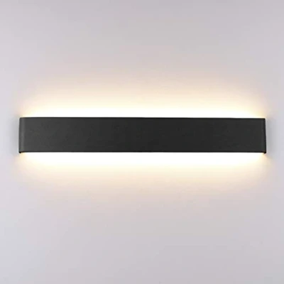 Imagen de Klighten Lámparas de Pared Led Interior 61cm, 20W Aplique Arriba Abajo Moderna, Luz Aluminio para Salas, Escalera, Dormitorios, Pasillos, 1990 Lumen, Blanco Cálido 3000K, Negro
