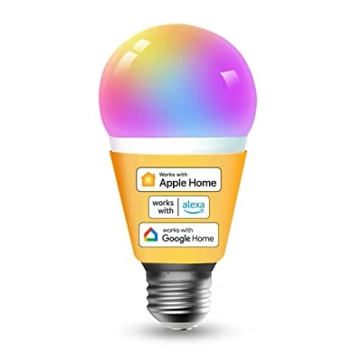 Imagen de Refoss Bombilla LED Inteligente WiFi Multicolor Regulable, Mando a distancia, 9W E27, 2700 6500 K, Compatible con Apple HomeKit, Alexa Echo y Google Home