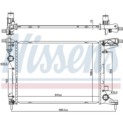 Imagen de NISSENS 606277 Radiador, refrigeración del motor Aluminio 540 388 16 Aletas soldadas FIAT: Tipo Berlina, Hatchback