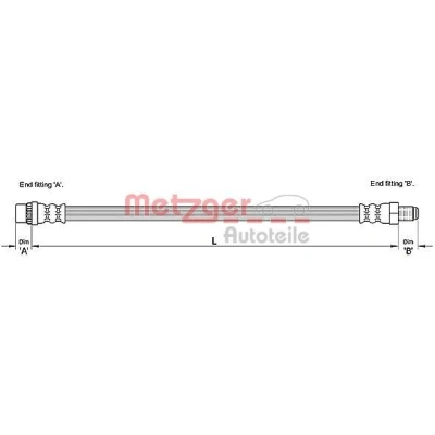 Imagen de METZGER 4110212 Latiguillos de Freno 326 RENAULT: MASTER 2 Kasten, Bus
