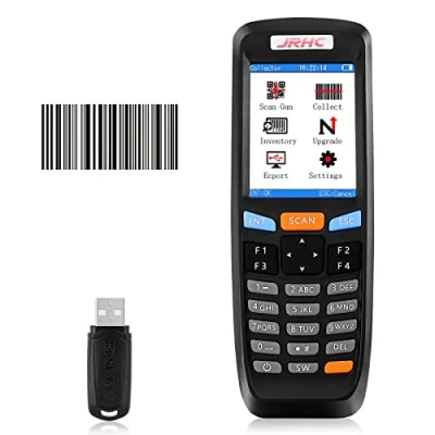 Imagen de JRHC 1D Escáner de código Barras con Receptor USB inalámbrico 2,4 GHz, Lector LCD Multifuncional Larga Distancia transmisión 2,8 Pulgadas