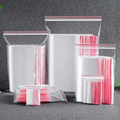 Imagen de Flyoo 20x28cm Bolsas Con Cierre Zip, 50Piezas De Plastico Transparente, Autocierre, Engrosamiento y Duradero, para Alimentos Secos, Dulces, Regalos