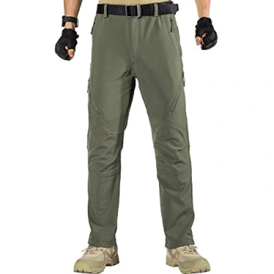 Imagen de FREE SOLDIER Pantalones de Trabajo Softshell para Hombre Trekking Termico Montaña Impermeable Snowboard Invierno Caza (Negro, 54 Largos)