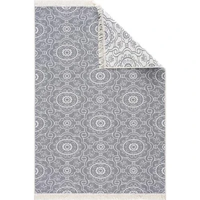 Imagen de Jimri Fashion4Home Alfombra de Pasillo Tepiche para salón, Dormitorio, Cocina, habitación los niños, Cuarto baño, Boho Kelim Gris Claro Tamaño: 80 x 150 cm