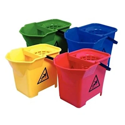 Imagen de Nextday Catering S222 con código de color cubo fregar, zonas para inodoro, 14 L, rojo