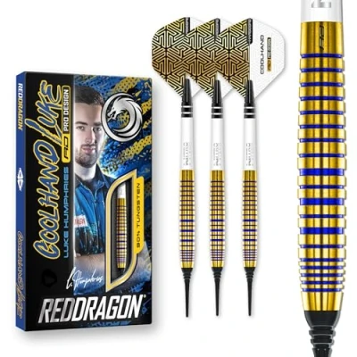 Imagen de RED DRAGON Luke Humphries TX3 Gold SE Juego de Dardos tungsteno 20 Gramos con Plumas y Tallos