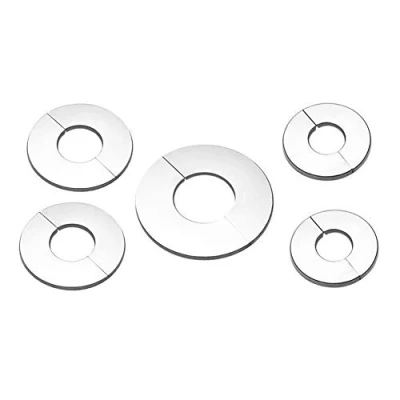 Imagen de KAIISSA 5 Piezas Divididas de dos Diezas Acero Inoxidable Cromado Para Válvula Grifo, tapa Orificio Válvula, Tapón Rosas, 51 mm, 35 Agujero 24 Paquete 10 Unidades