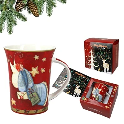Imagen de Carmani taza de Navidad, fiesta festiva para té, café, chocolate caliente decorada con temática navideña 350 ml