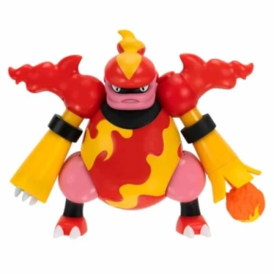 Imagen de Pokémon Figura de Batalla Magmortar 4.5 Pulgadas con cañón Bola Fuego, Multicolor (JAZWARES PKW0169)