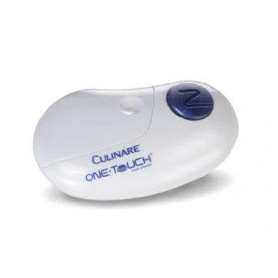 Imagen de Culinare C50600 Abrelatas Eléctrico One Touch, Blanco, Plástico/Acero Inoxidable, Fácil Apertura Automática de Latas, Funciona con Pilas, Uso Manos Libres, Magnético